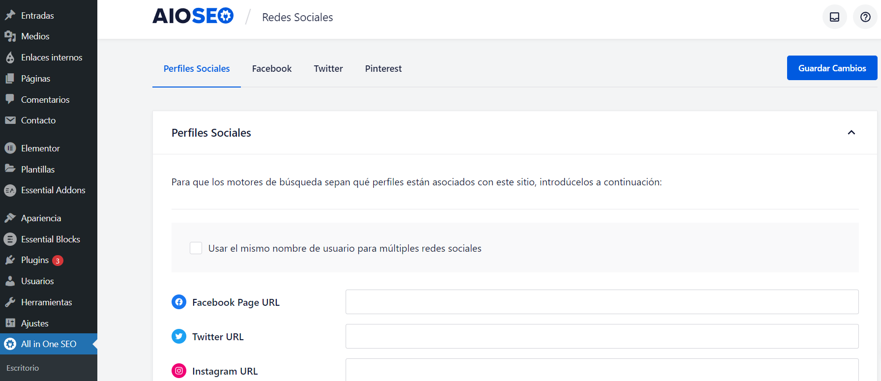 all in one seo redes sociales