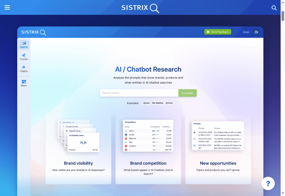 Visibilidad en la IA con Sistrix Visibilidad en la IA con Sistrix