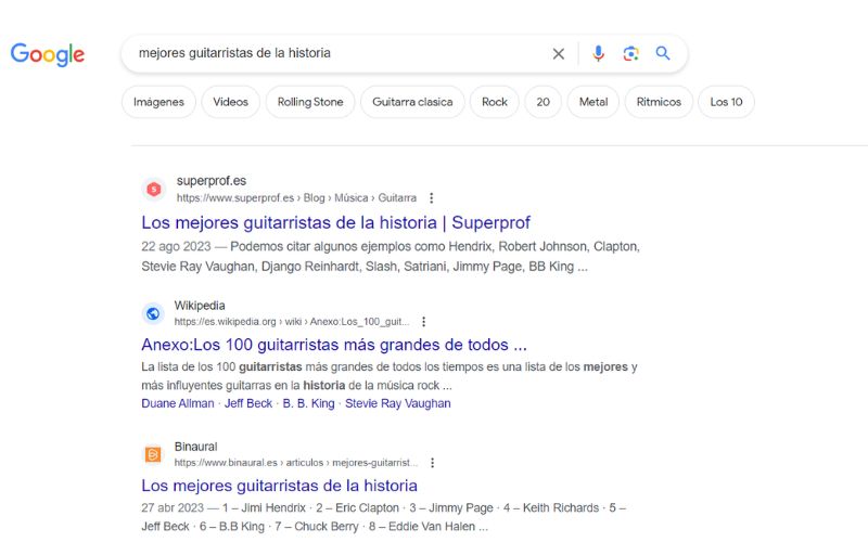 ejemplo serps