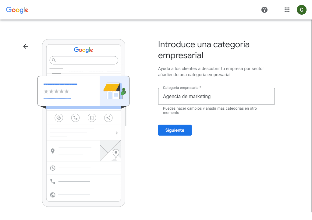 Cómo registrarse en Google My Business: categorías