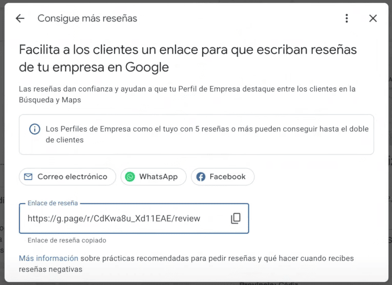 Solicitar reseñas desde nuestro perfil de Google My Business