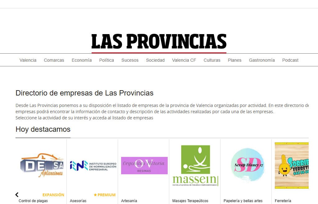 Los mejores directorios para SEO local: Diario Las Provincias