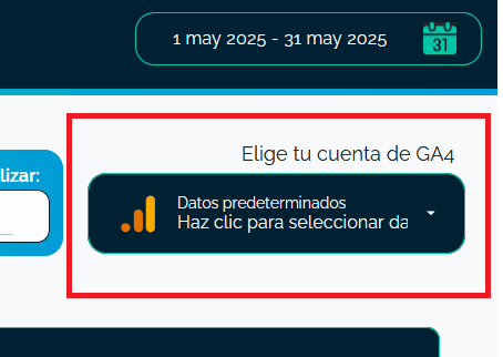 Seleccionar cuenta de GA4 para medir tráfico de IA