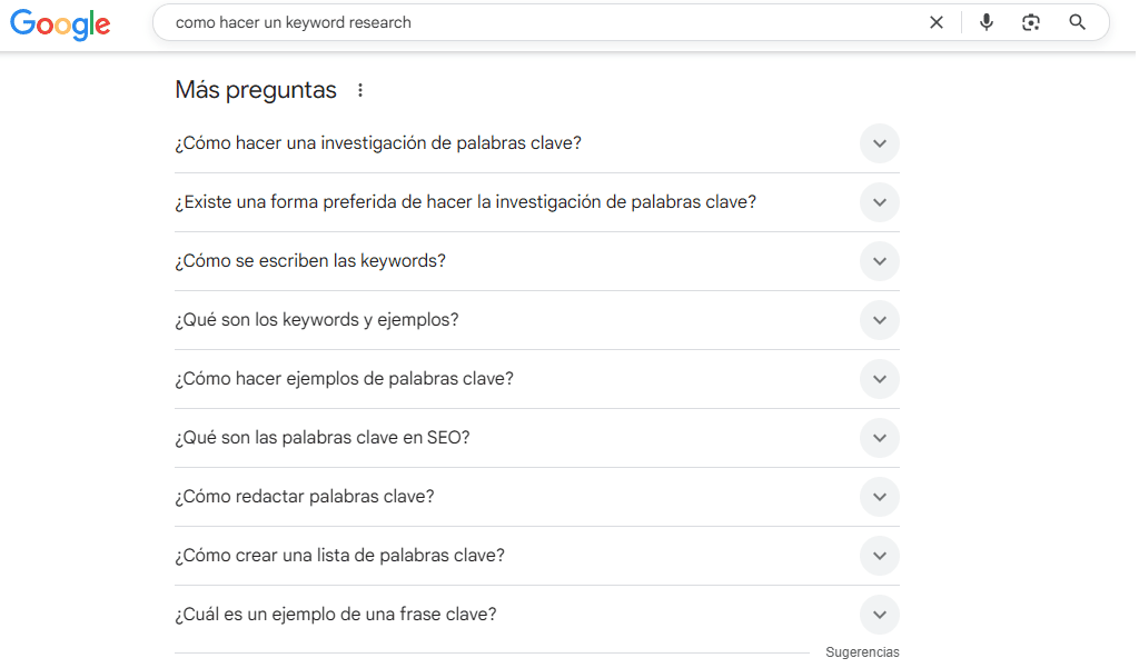 PAA (People Also Ask) de Google