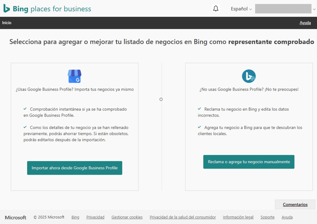Alta en Bing Places para posicionar en ChatGPT