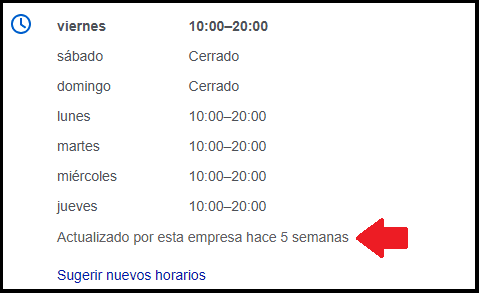 Mantén actualizado tu horario en tu ficha de negocio de Google