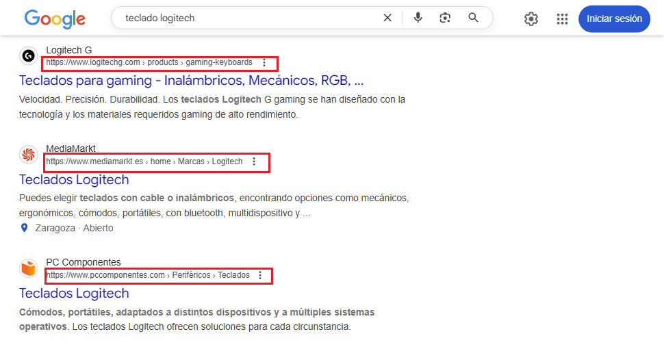 Resultados enriquecidos para datos estructurados de Migas de Pan