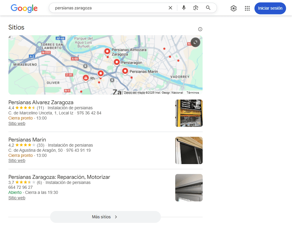 Resultados enriquecidos para datos estructurados de LocalBusiness 