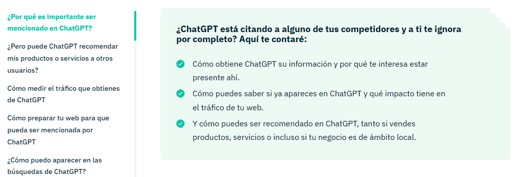 LLMO o SEO para LLMs: formato escaneable con bullet points