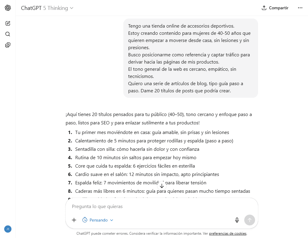 Generar ideas de contenido usando ChatGPT bien