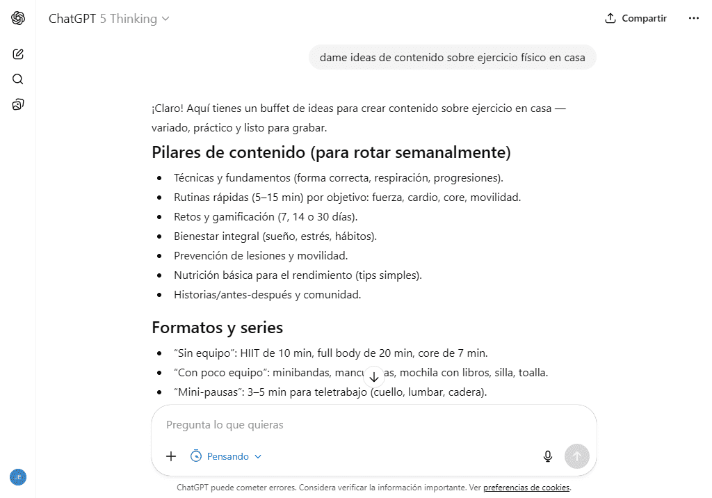 Generar ideas de contenido usando ChatGPT mal