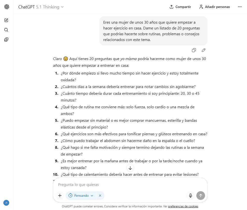 Preguntar a ChatGPT por consultas frecuentes de los usuarios