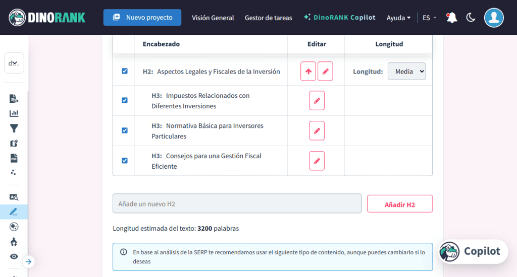 DinoBRAIN Pro: controlar la extensión del texto