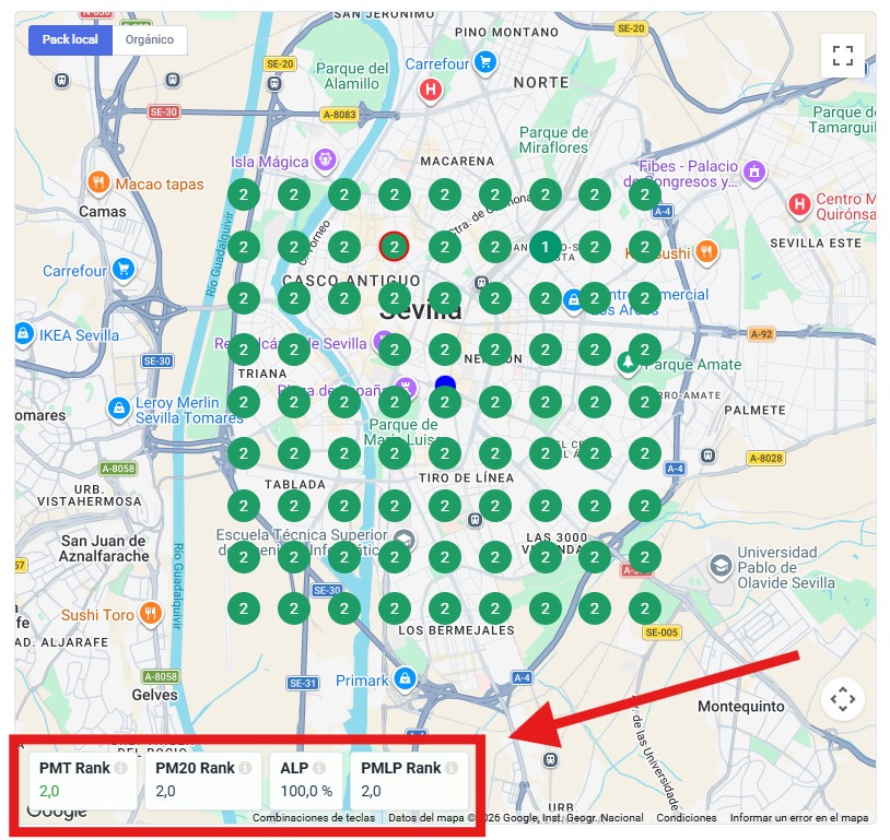 Paso 6: consulta las métricas globales del GeoGrid