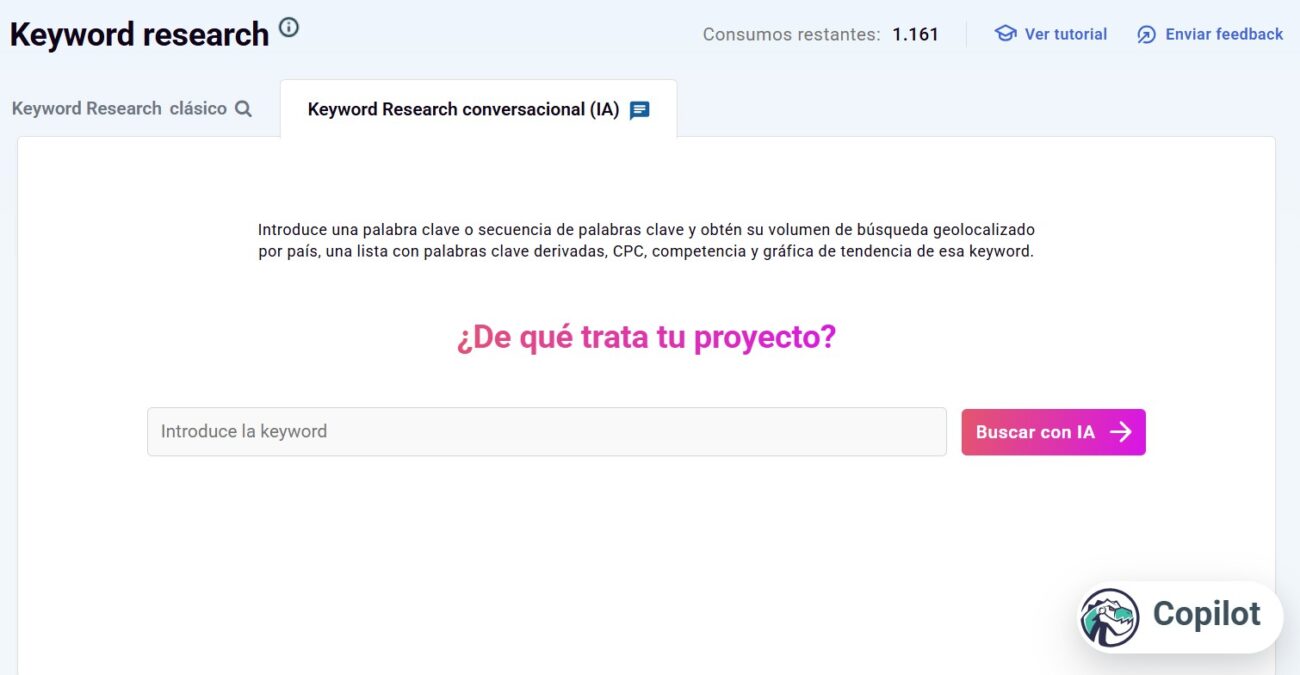Paso 11: usa el Keyword Research conversacional (IA)