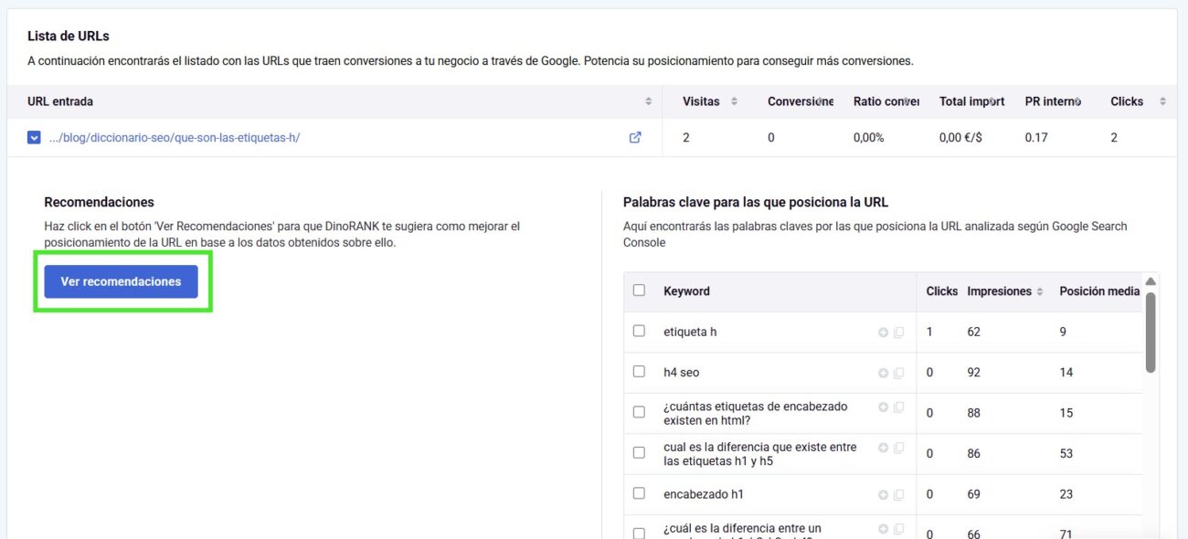 Ver recomendaciones