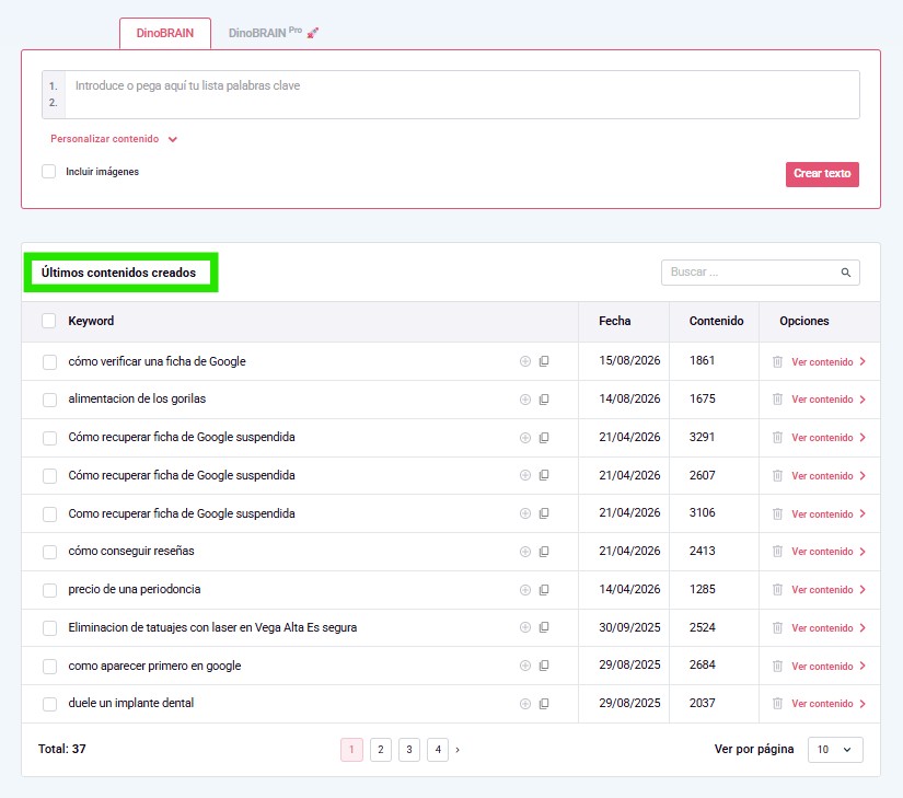 Paso 8: envía las keywords al Tracking de Posiciones
