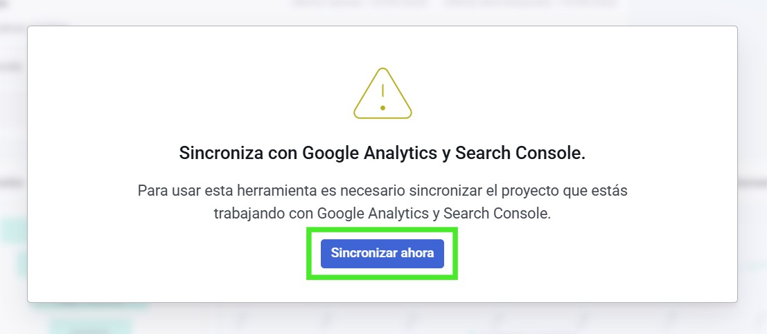 Paso 2: sincroniza con Google Analytics y Search Console