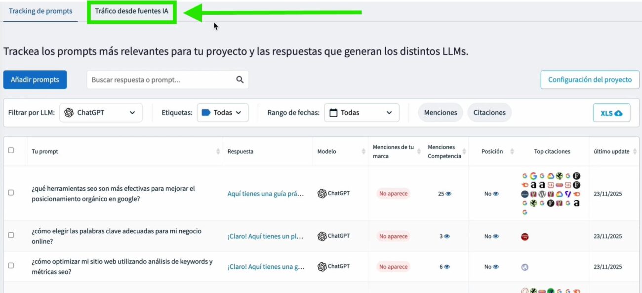 Paso 11: consulta el tráfico desde fuentes IA