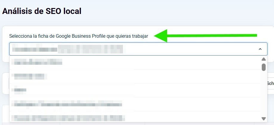 Paso 2: selecciona la ficha de Google Business Profile