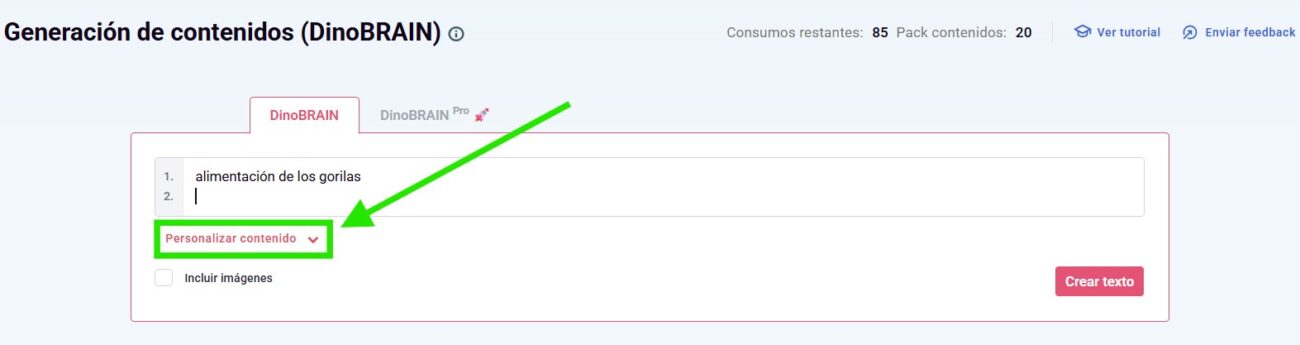 Paso 3: personaliza el contenido (opcional)
