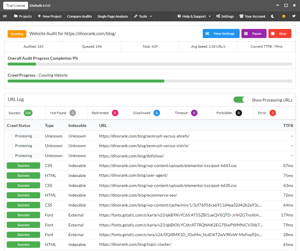 sitebulb-crawler-progress