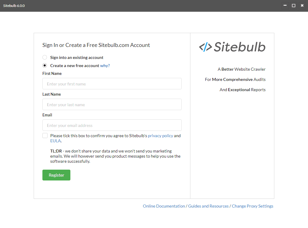 sitebulb-start