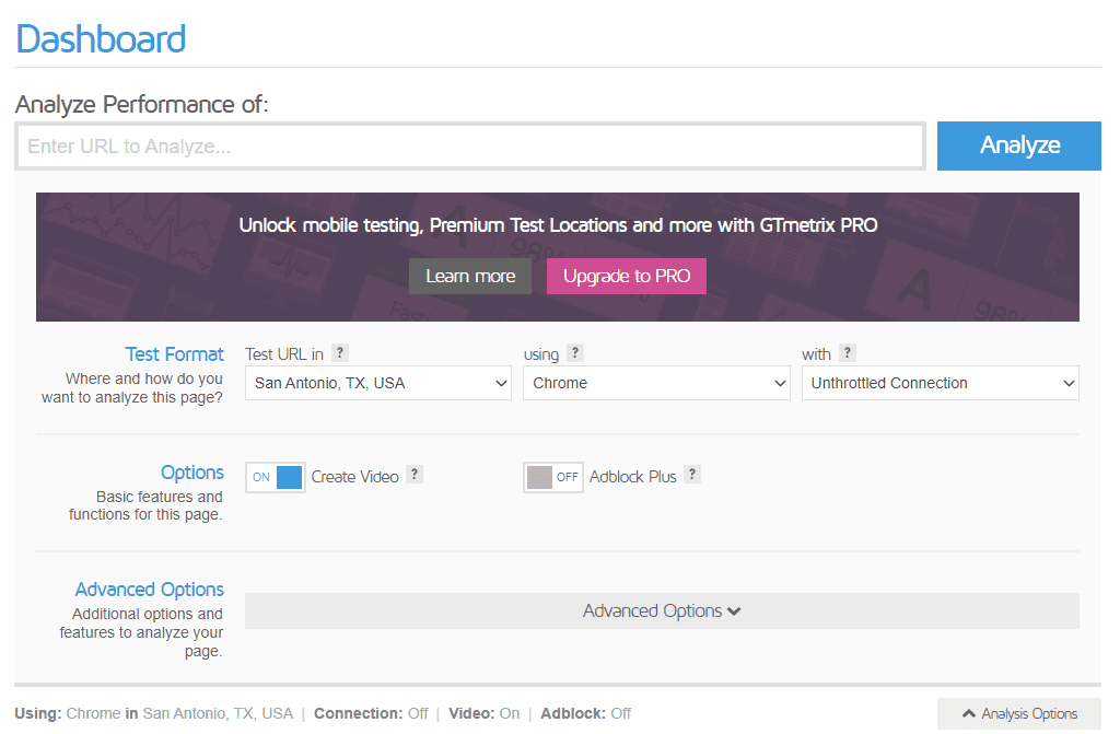 GTmetrix Account Features