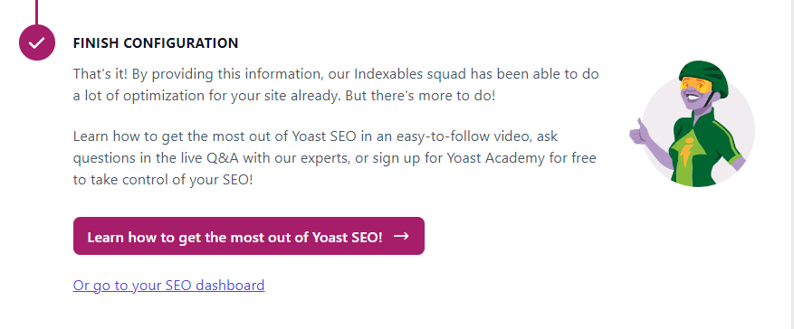 yoast seo finish