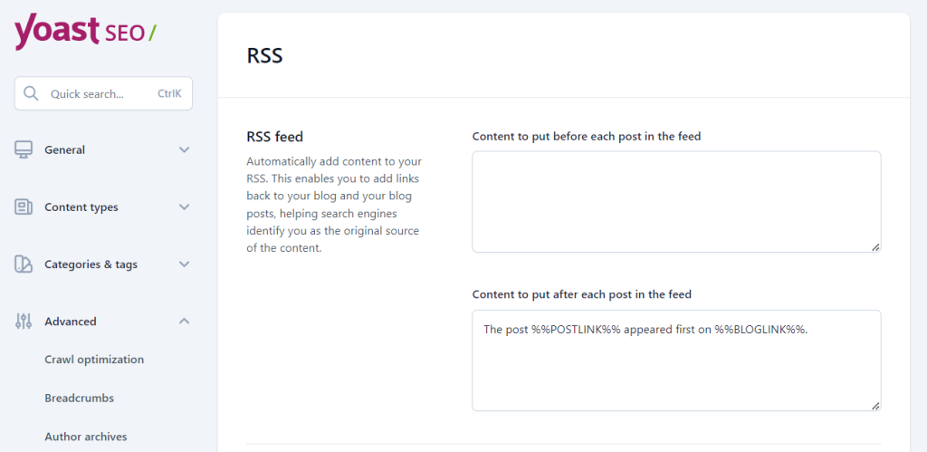 yoast seo rss