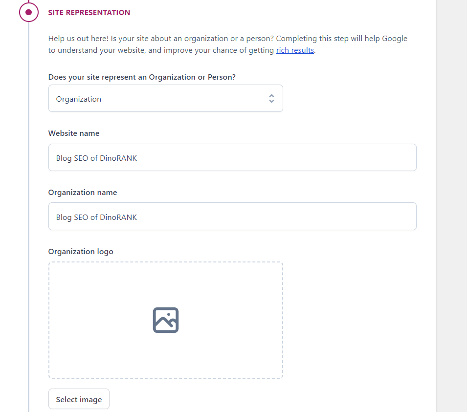 yoast seo site representation