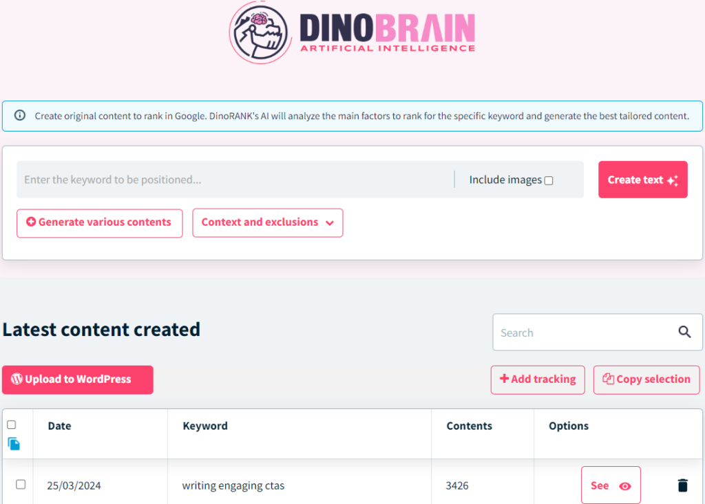 DinoBRAIN homepage