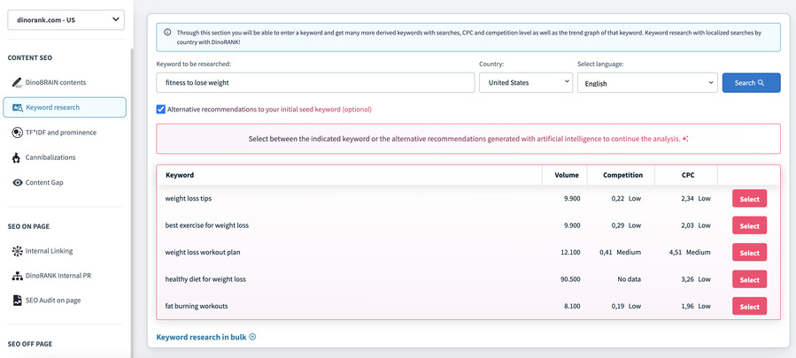 Get AI recommendations for other keywords