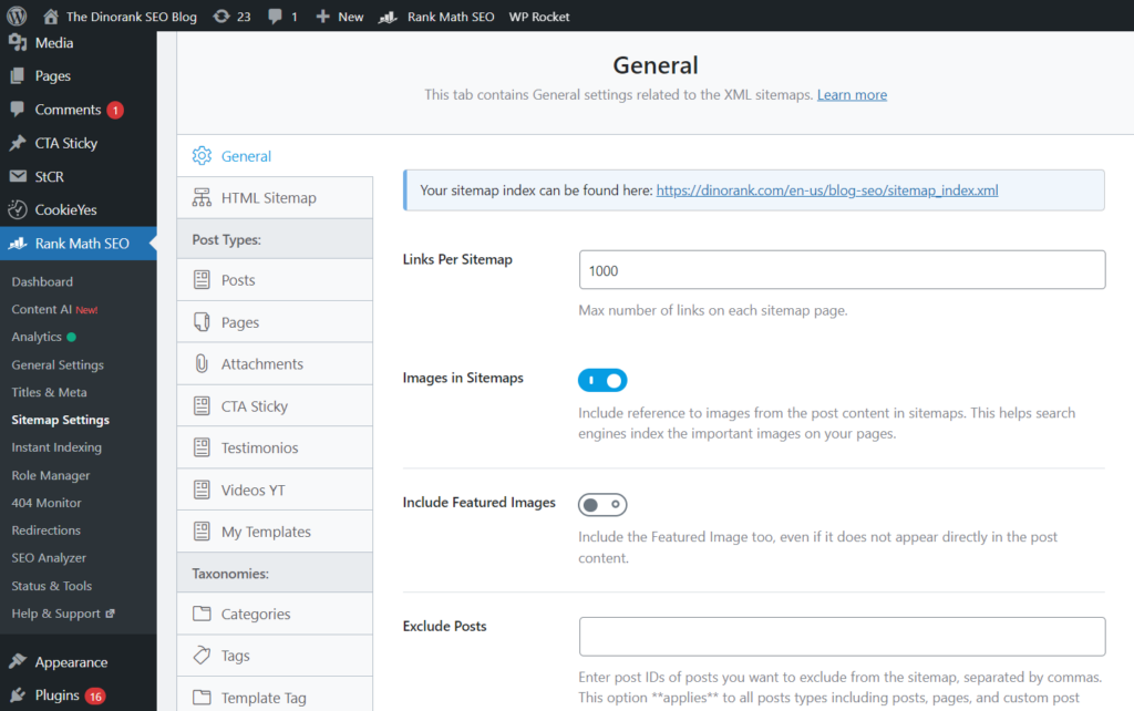 Configure the Sitemap