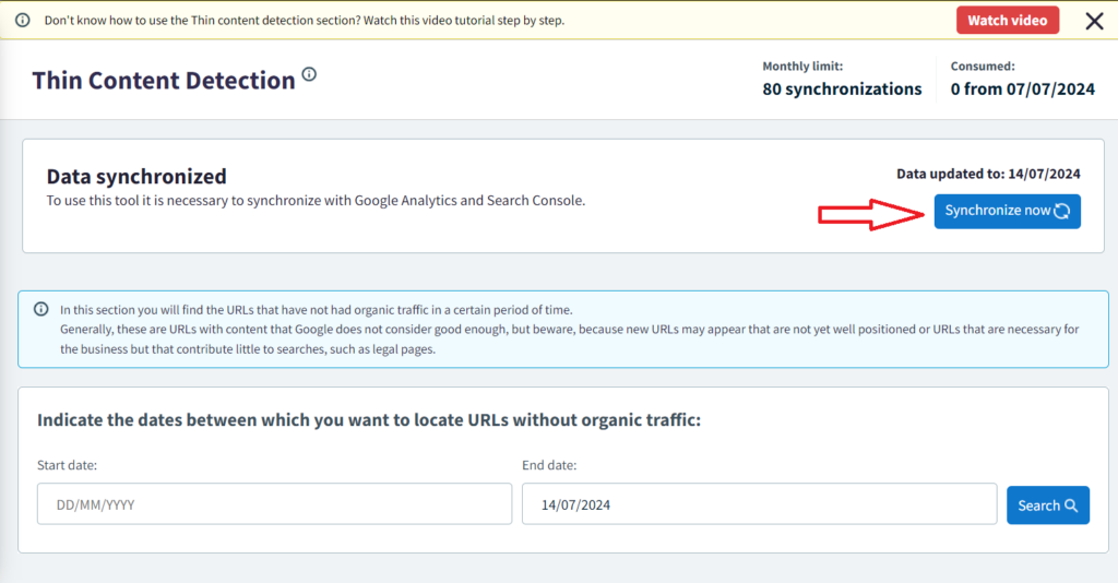 Sync Data with Search Console