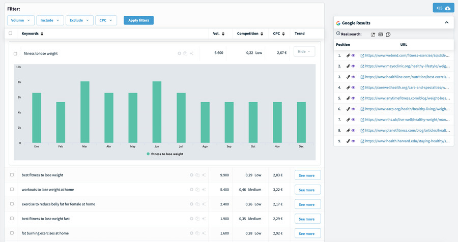 DinoRANK Keyword Research module