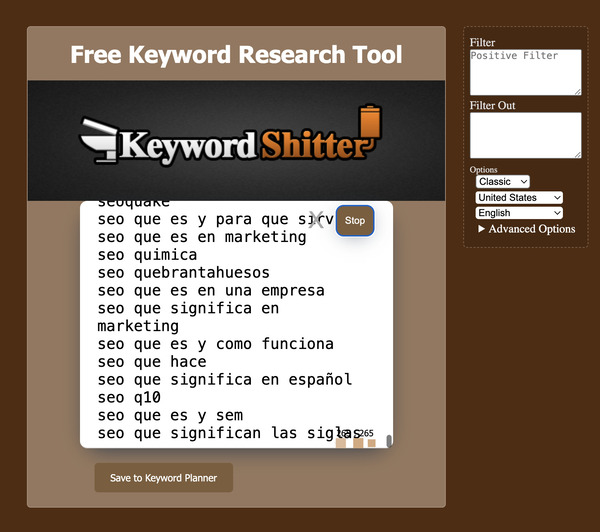 Free Keyword Research Tool: Keyword Sheeter