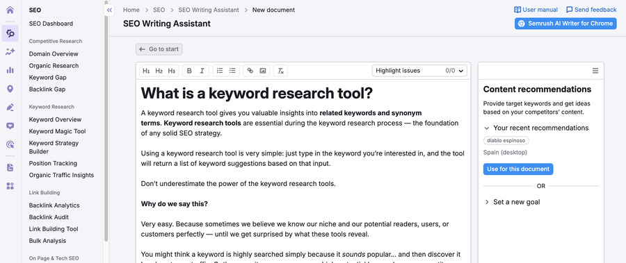 SEO Writing assistant