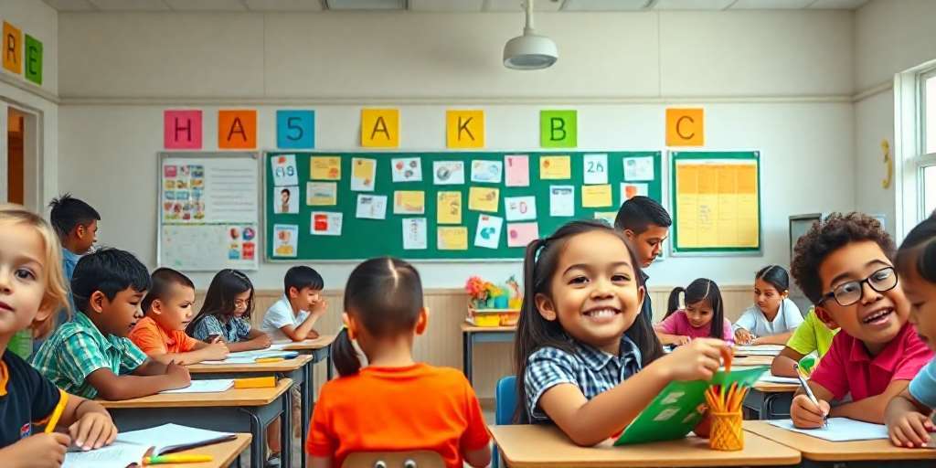 Clase de colegio con niños