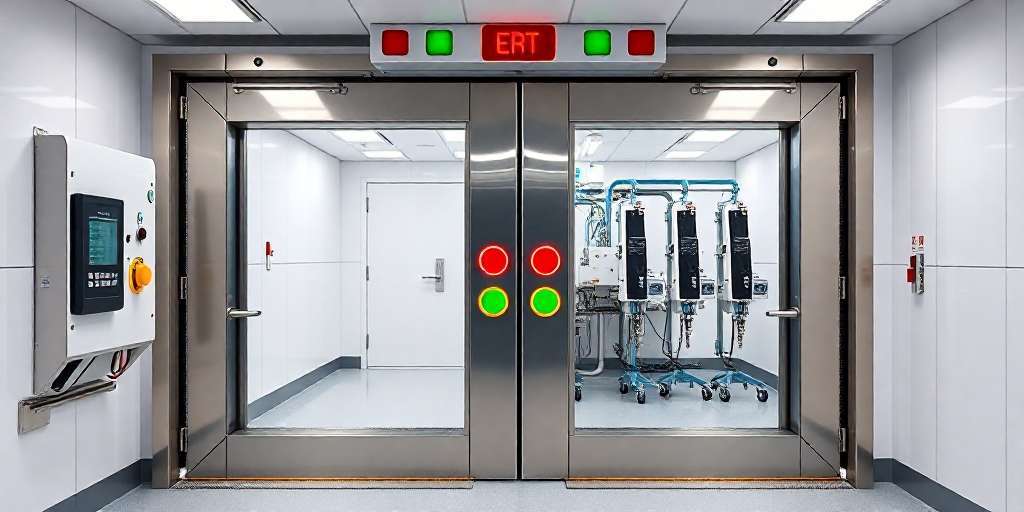 enclavamiento para puertas de salas blancas