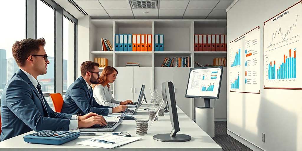 Un grupo de contadores trabajando en Asesoría contable